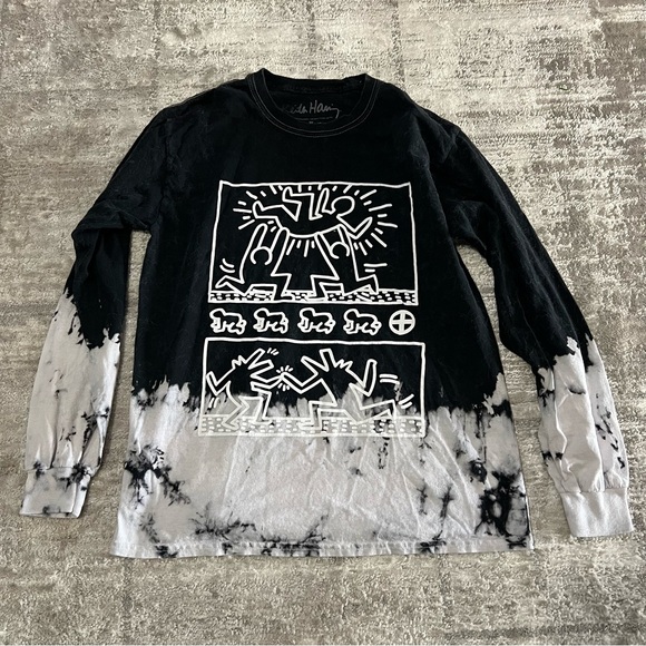 keith haring Tops - Keith Haring Tie Dye Long Sleeve Graphic Tshirt By Goodie Two Sleeves Size S/M
